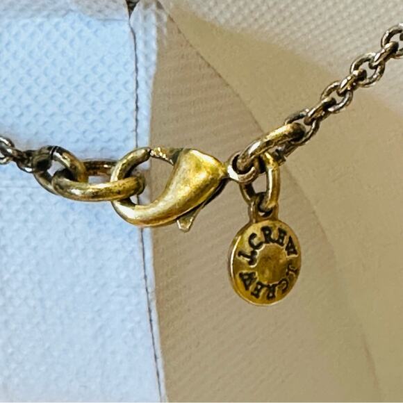 J. Crew - Long Gold/Brass Arrow Necklace, with black enamel and clear crystals - Picture 3 of 4